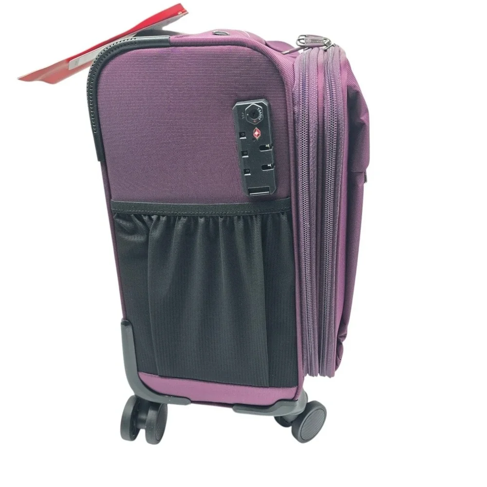 Hanke 16 Inch Underseat Carry On Luggage Purple Softside Spinner Wheels 8 lb